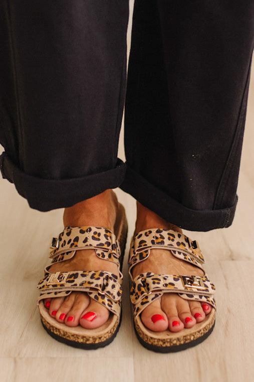 Quinnie Double Strap Slides | Leopard