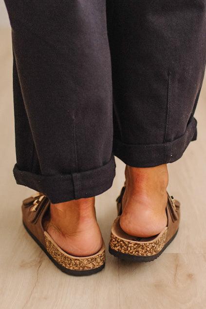 Quinnie Double Strap Slides | Brown