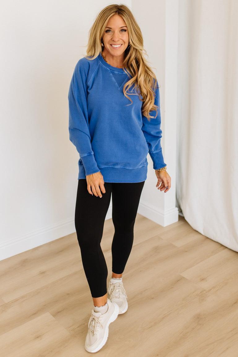 Ribbed Accent Pocketed Pullover