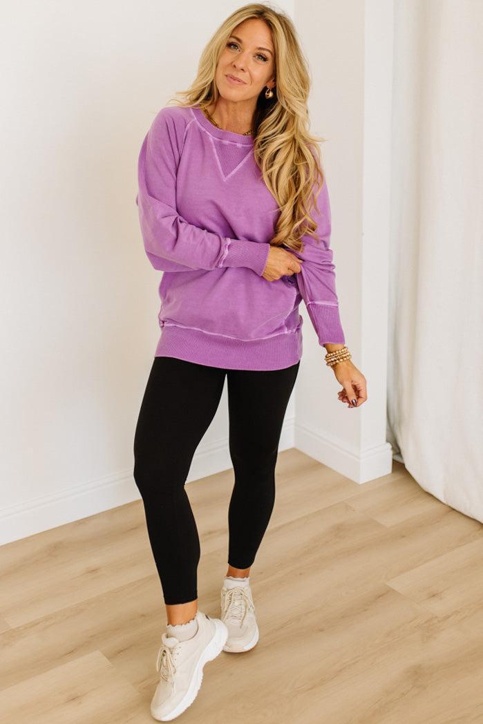 Ribbed Accent Pocketed Pullover