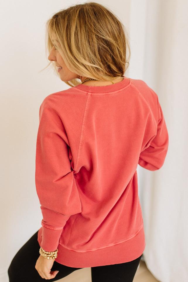 Ribbed Accent Pocketed Pullover