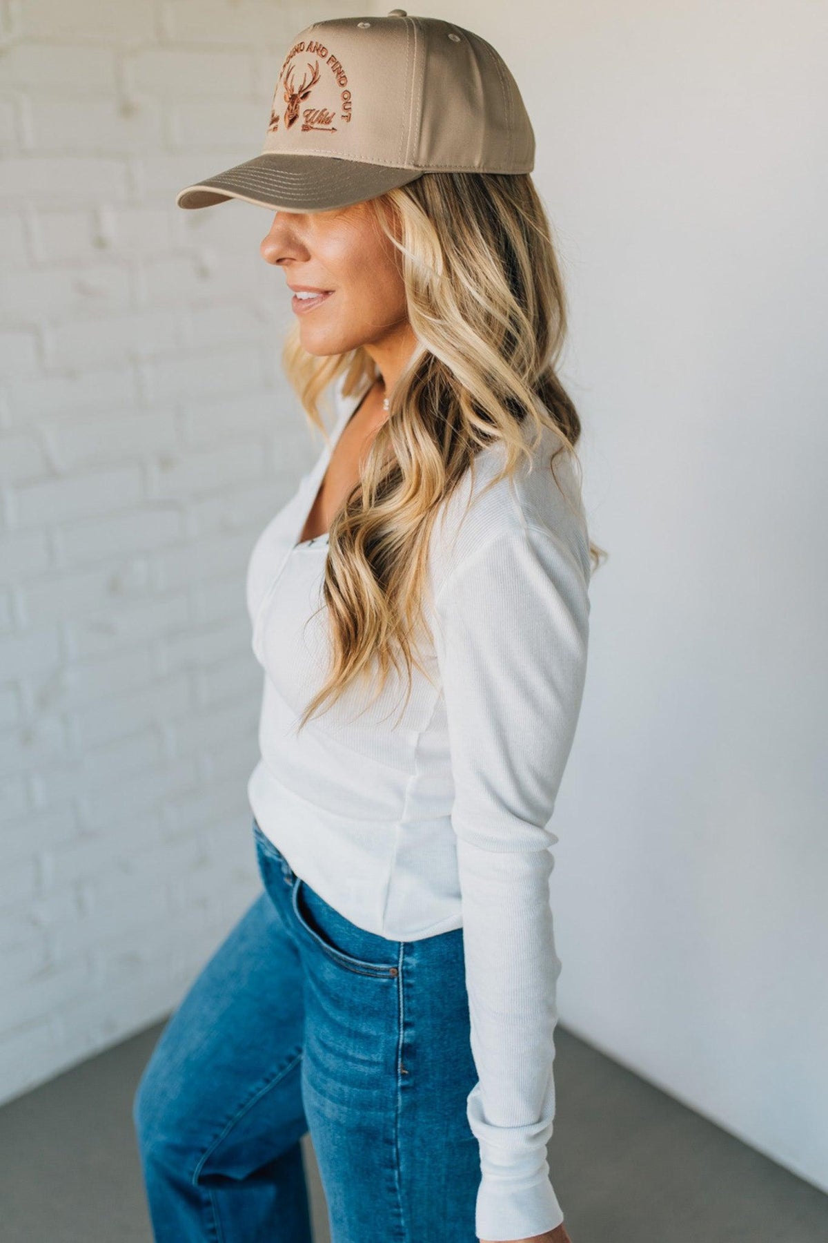 Ribbed Snap Henley Top