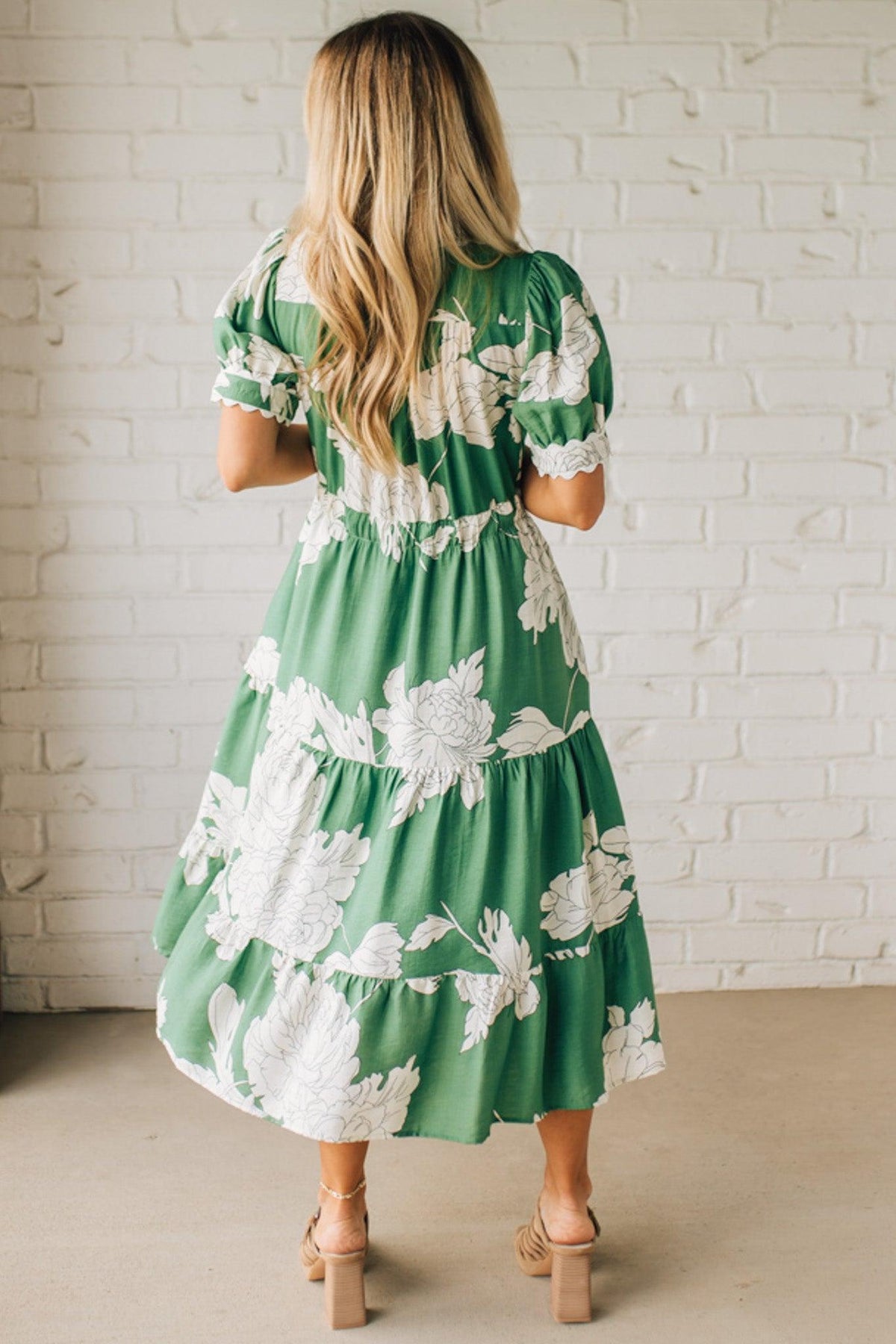 Rickrack Trimmed Print Henley Dress
