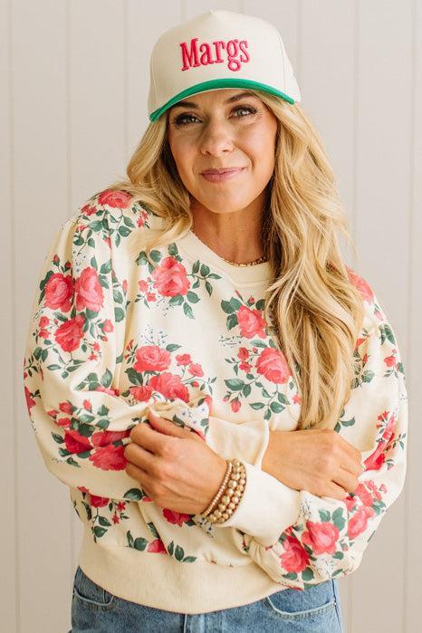 Rose Print Pullover