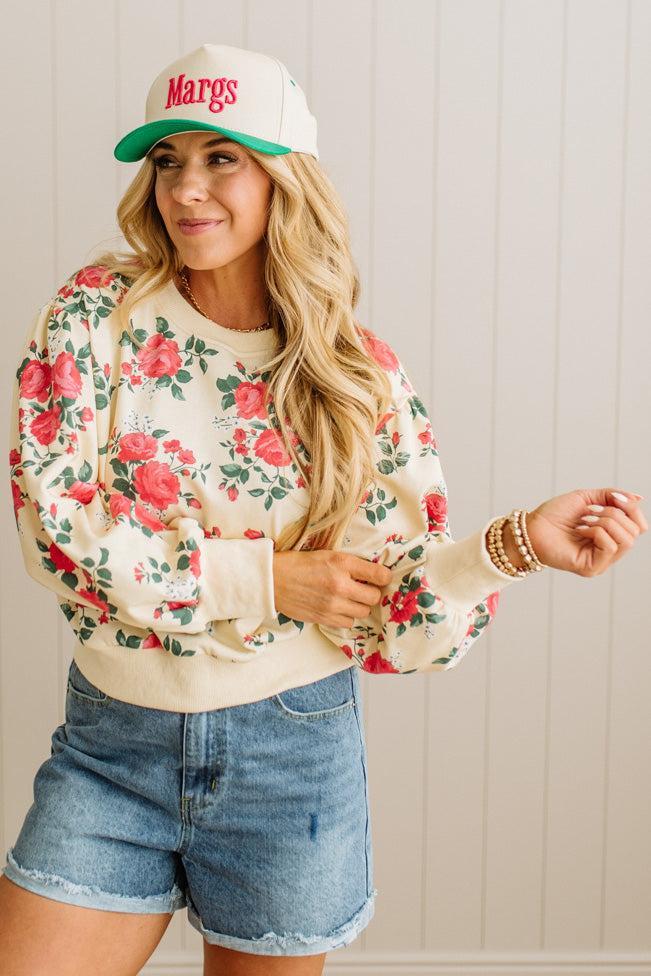 Rose Print Pullover