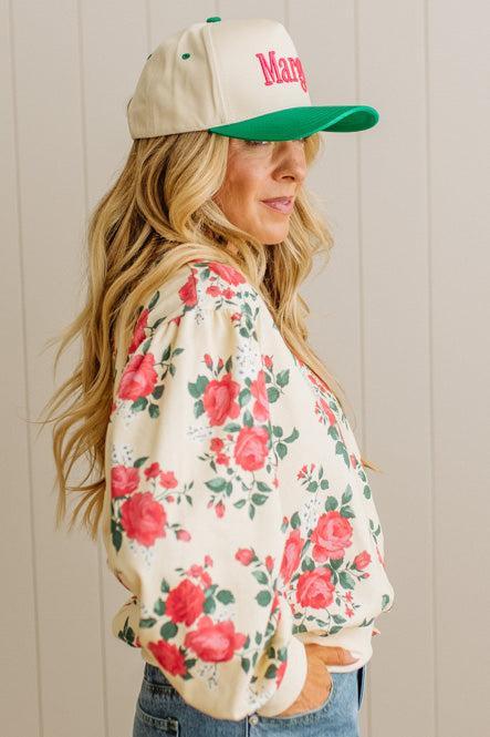 Rose Print Pullover