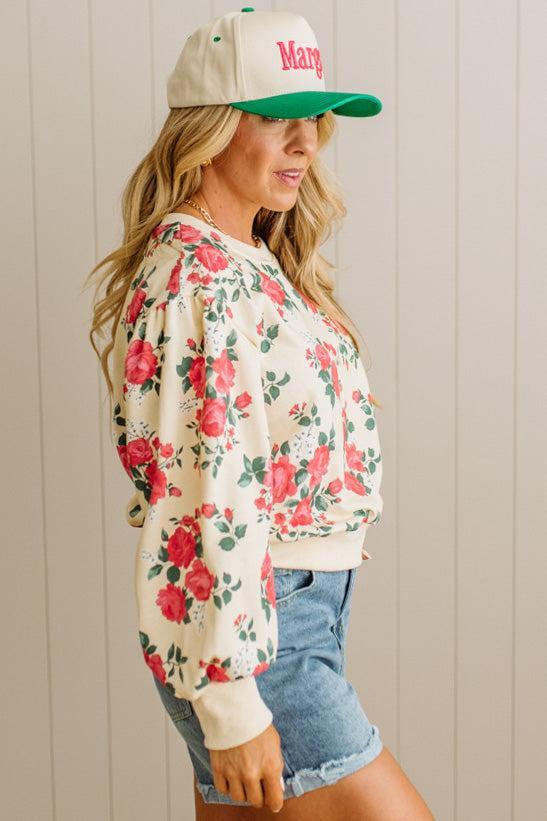 Rose Print Pullover