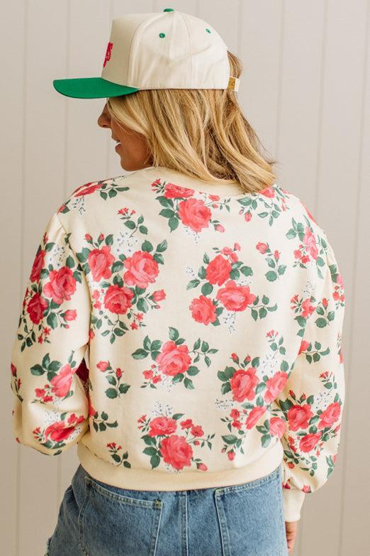 Rose Print Pullover