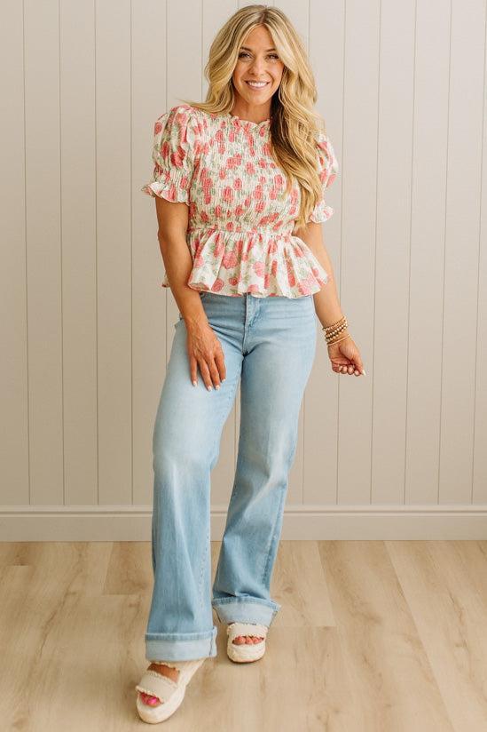 Rosebud Smocked Top