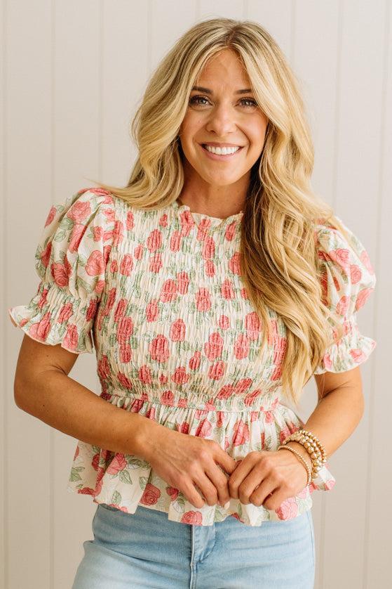 Rosebud Smocked Top