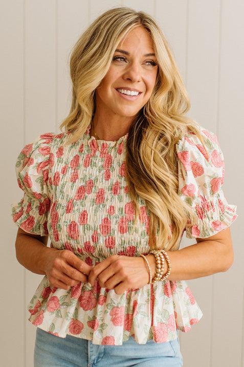 Rosebud Smocked Top