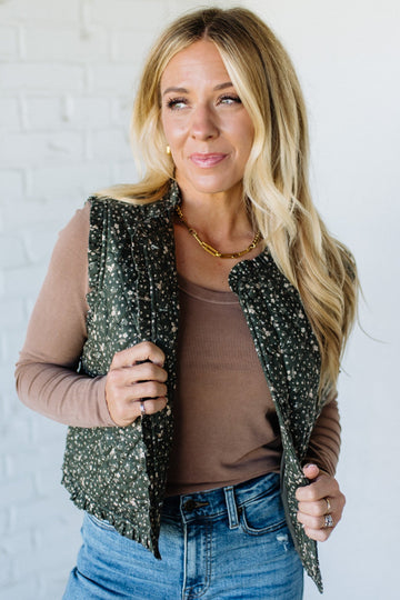 Ruffled Ditsy Floral Vest
