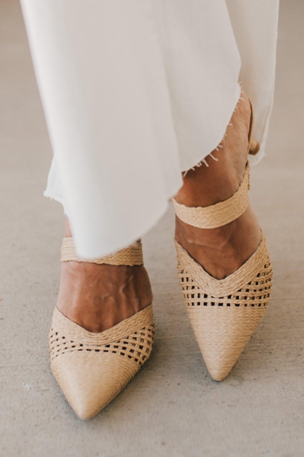 Rylie Raffia Kitten Heels