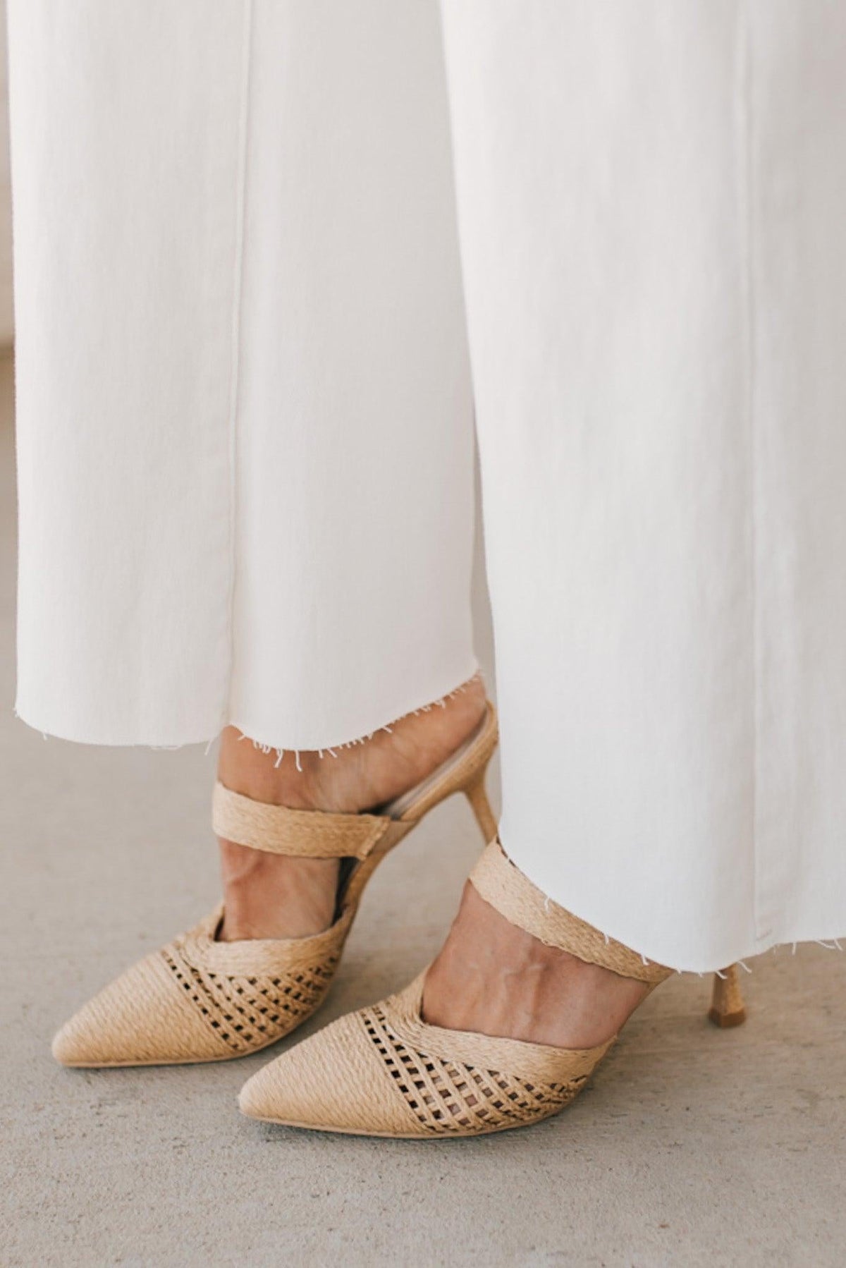 Rylie Raffia Kitten Heels