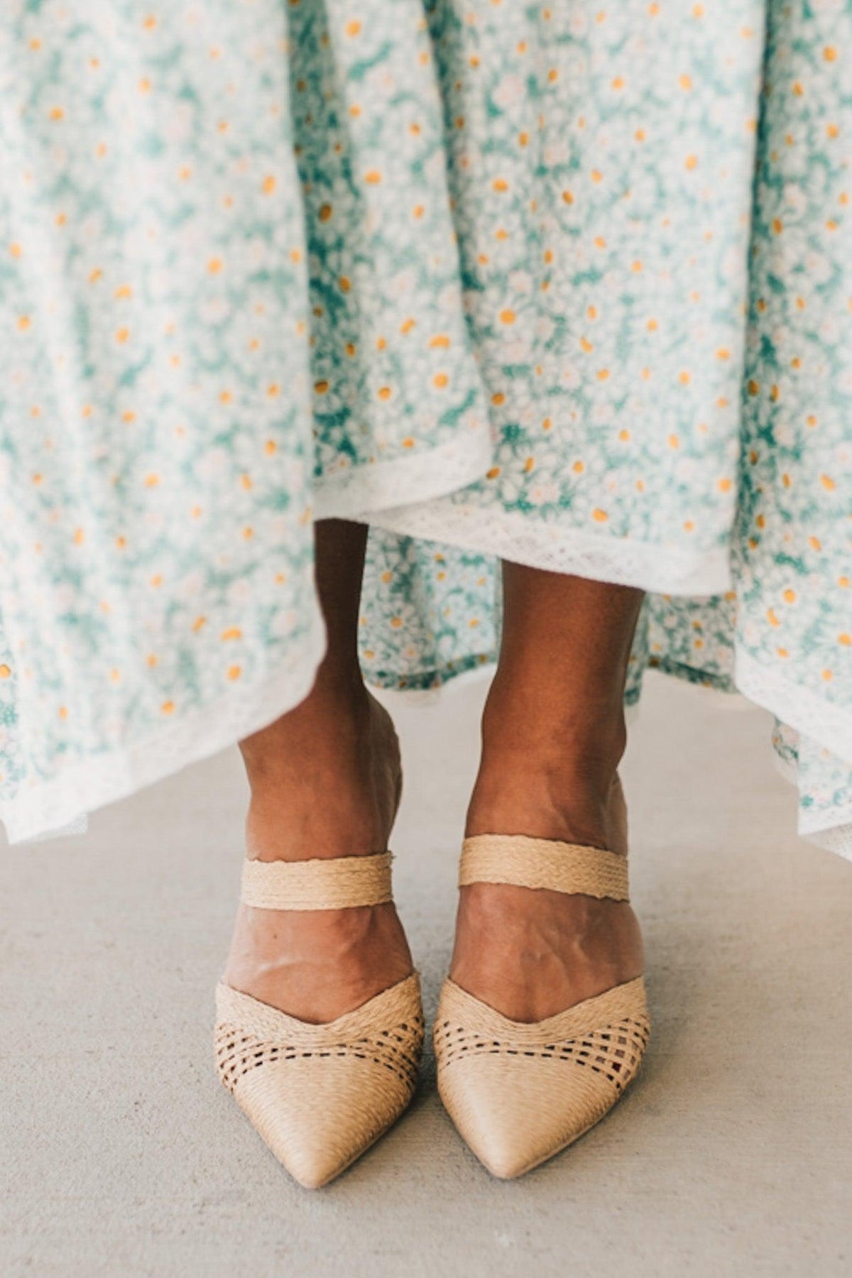 Rylie Raffia Kitten Heels