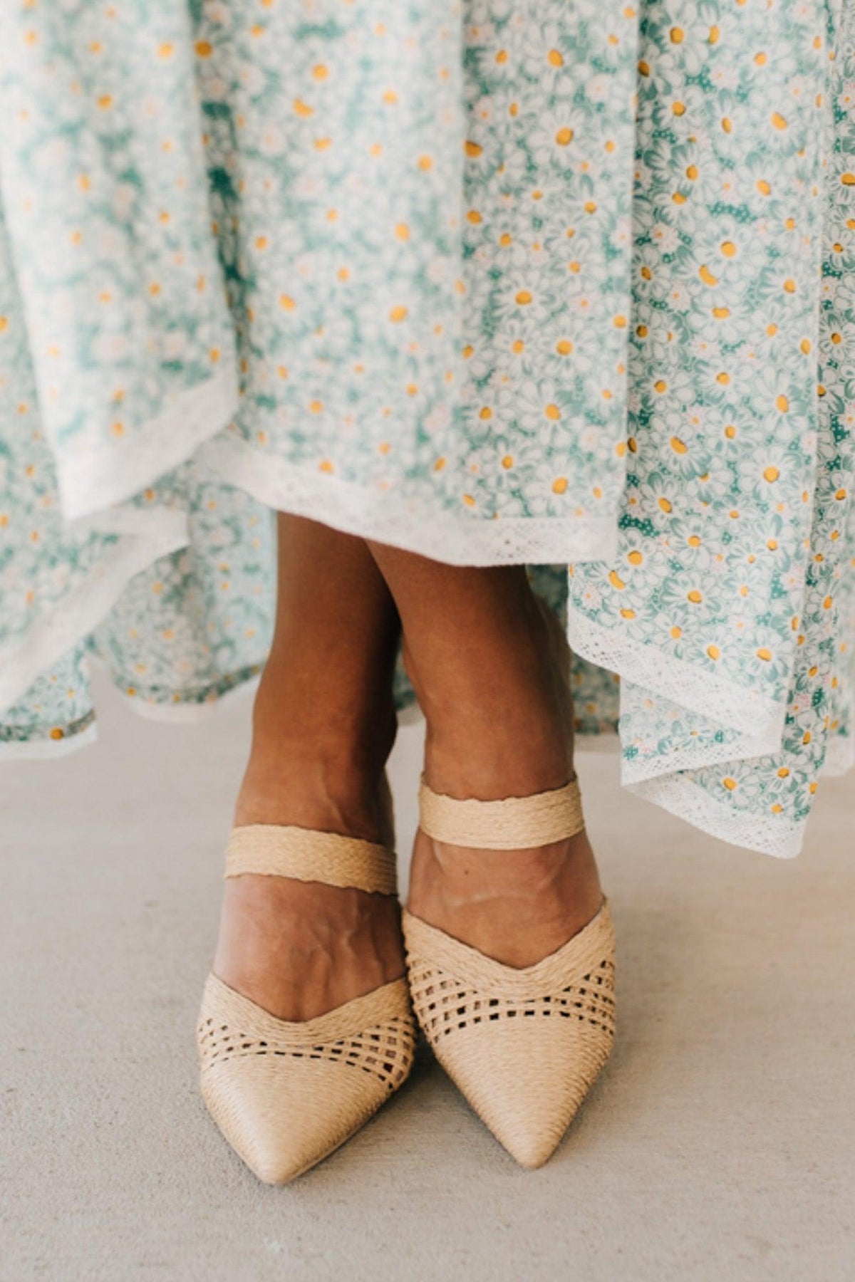 Rylie Raffia Kitten Heels