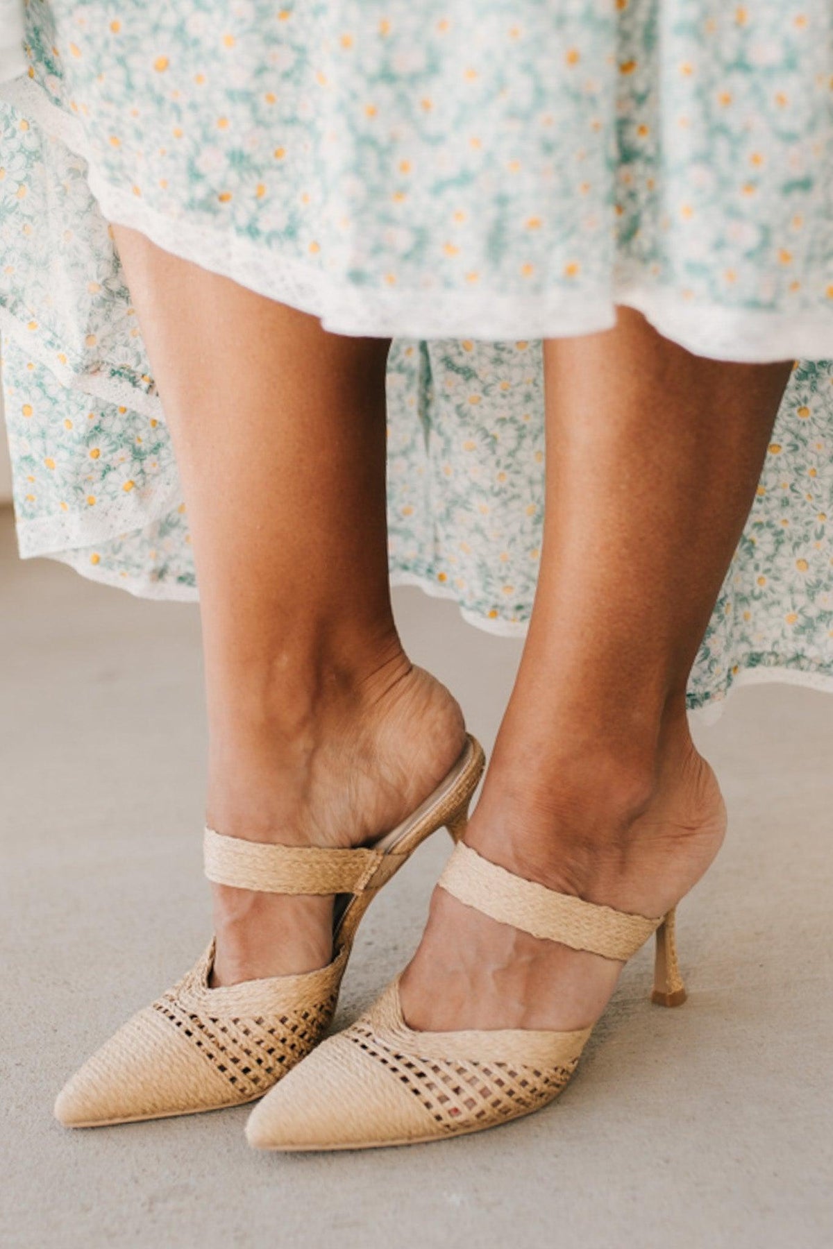 Rylie Raffia Kitten Heels