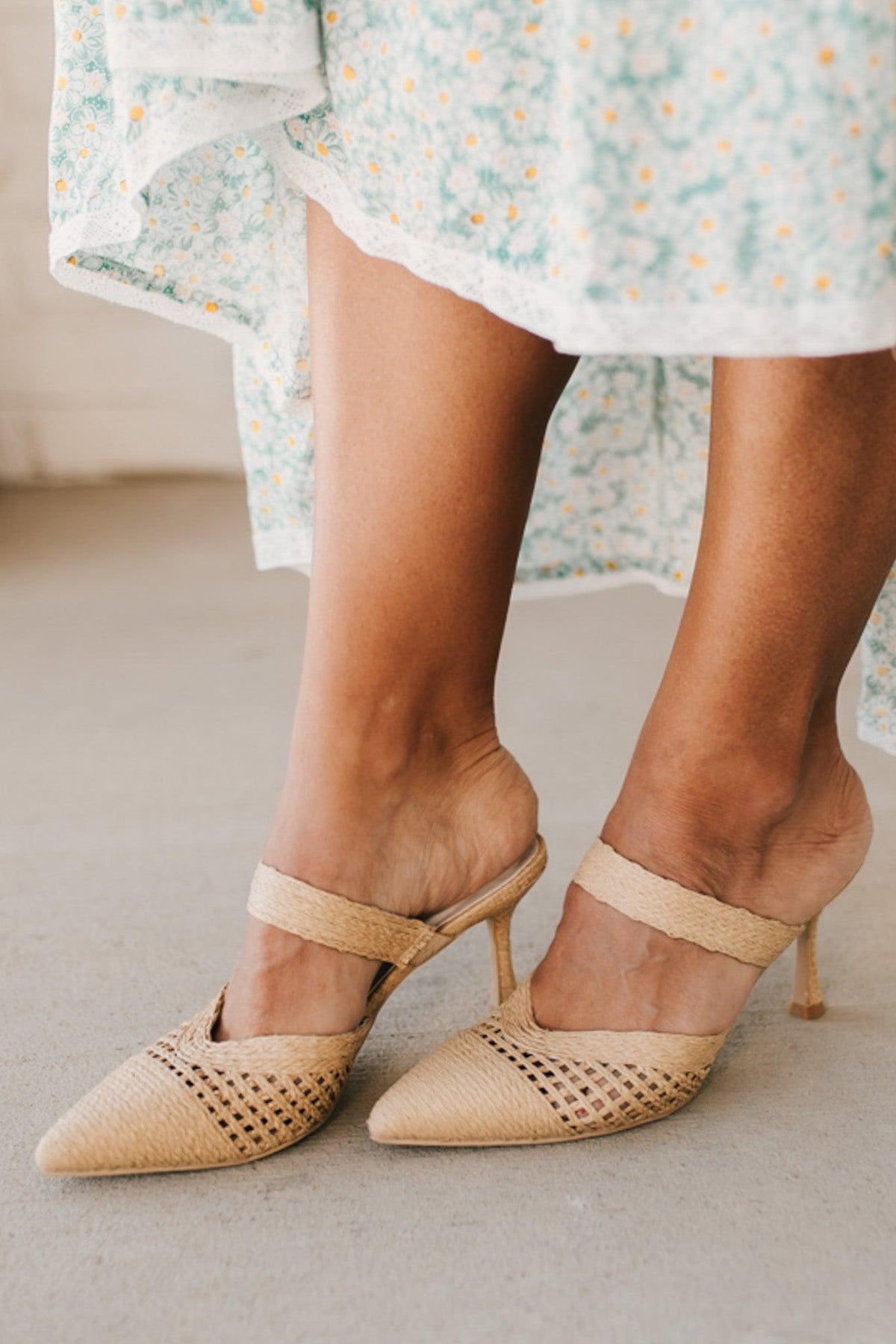 Rylie Raffia Kitten Heels