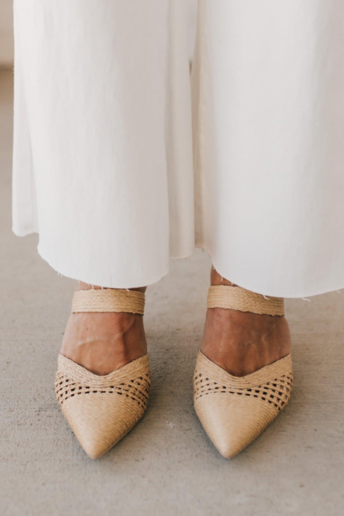 Rylie Raffia Kitten Heels