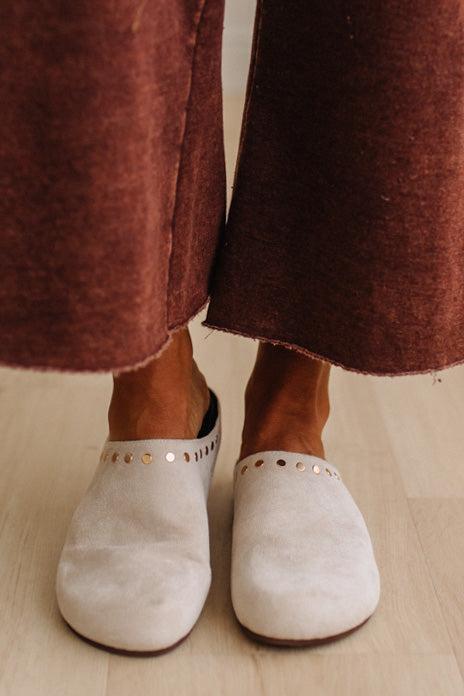Saila Suede Studded Slides
