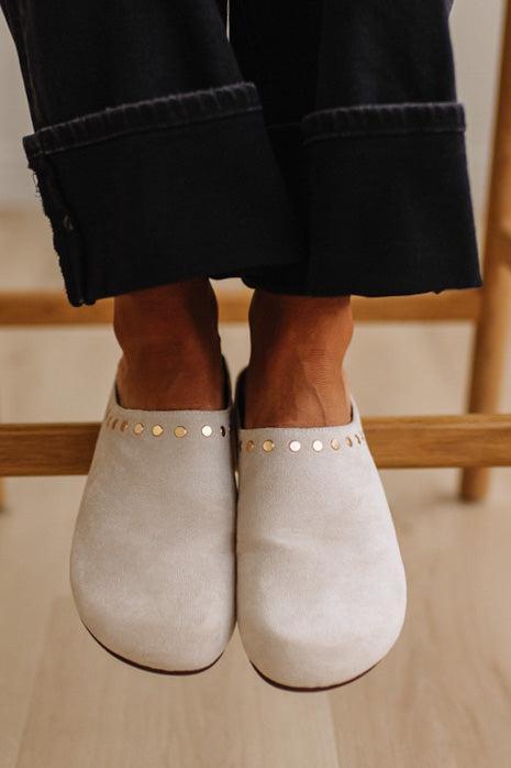 Saila Suede Studded Slides