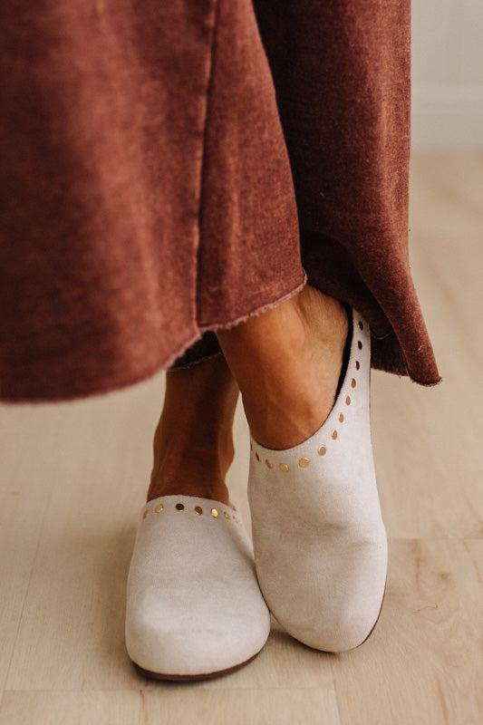 Saila Suede Studded Slides