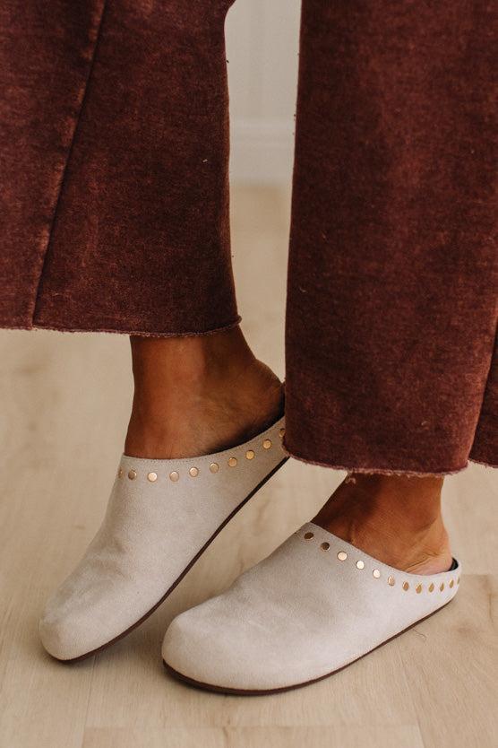 Saila Suede Studded Slides