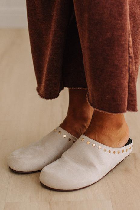 Saila Suede Studded Slides