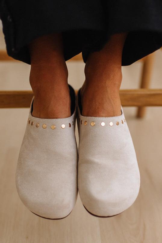 Saila Suede Studded Slides