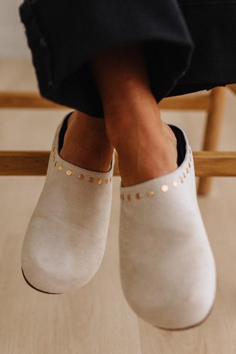 Saila Suede Studded Slides