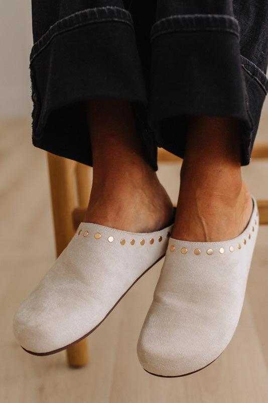 Saila Suede Studded Slides