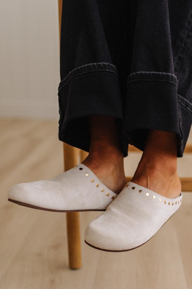 Saila Suede Studded Slides
