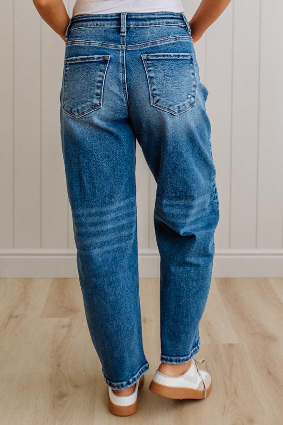 Sammi Barrel Cut Denim | Medium  Wash - RISEN
