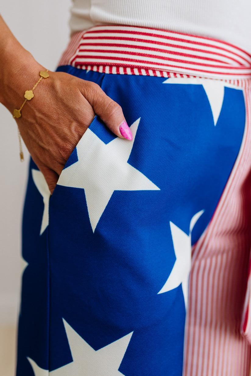 Sammi Stars and Stripes Side Tie Pants