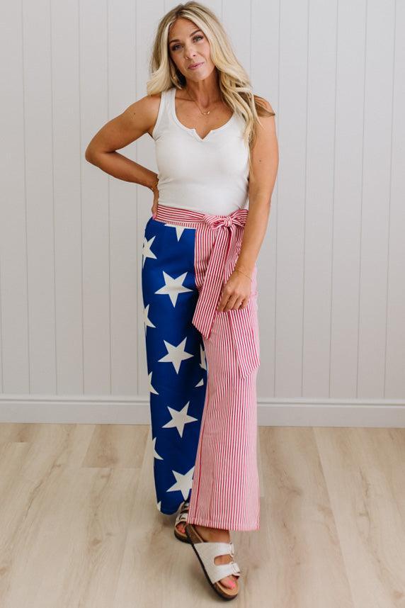 Sammi Stars and Stripes Side Tie Pants