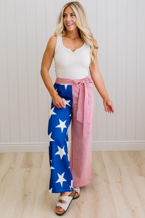 Sammi Stars and Stripes Side Tie Pants