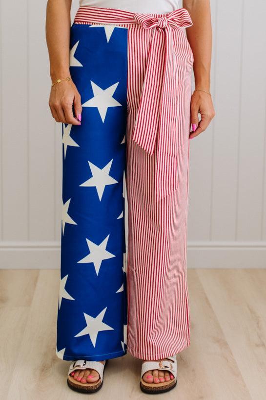Sammi Stars and Stripes Side Tie Pants