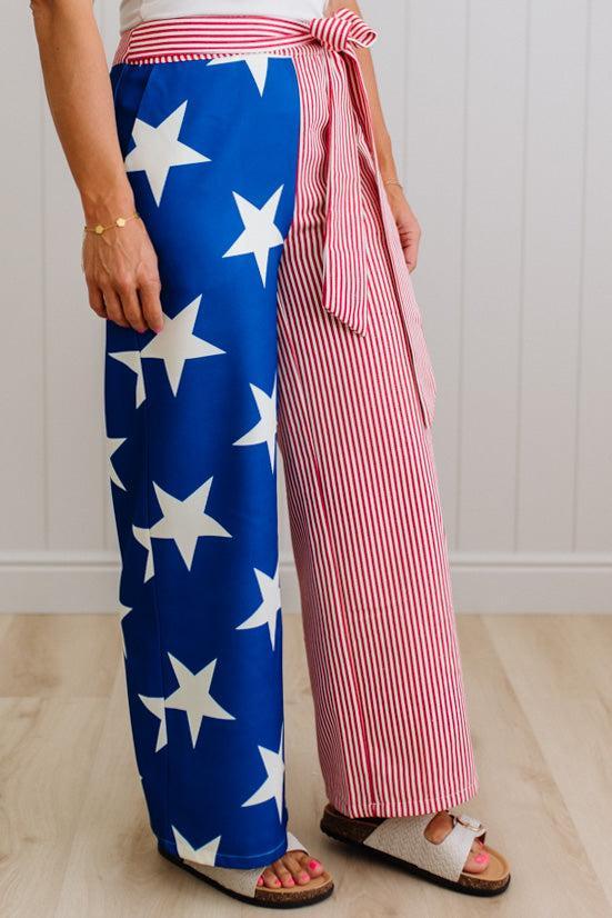 Sammi Stars and Stripes Side Tie Pants