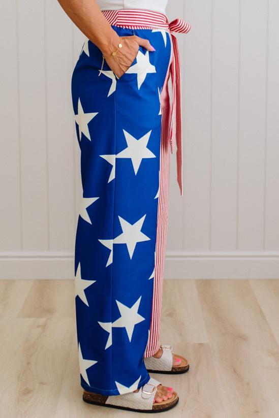 Sammi Stars and Stripes Side Tie Pants