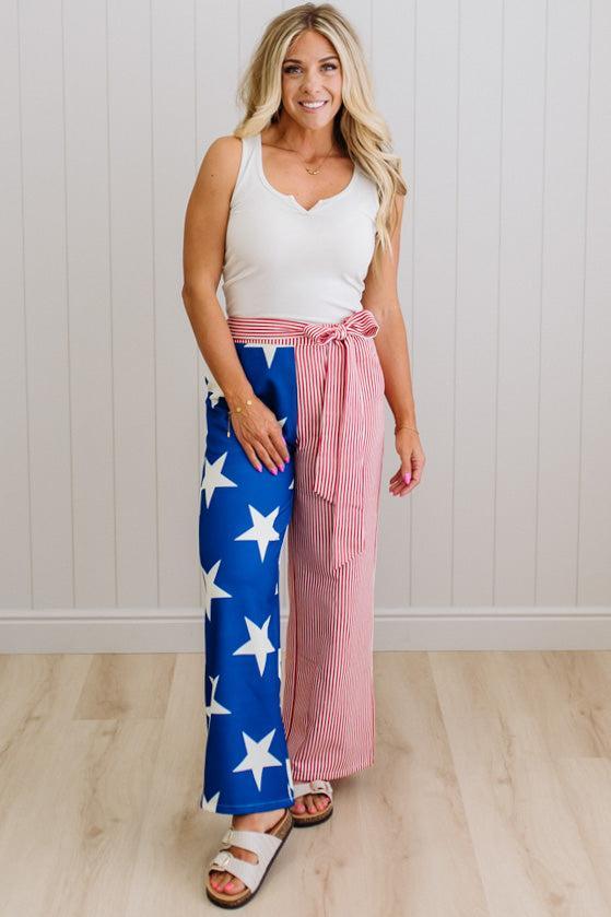 Sammi Stars and Stripes Side Tie Pants