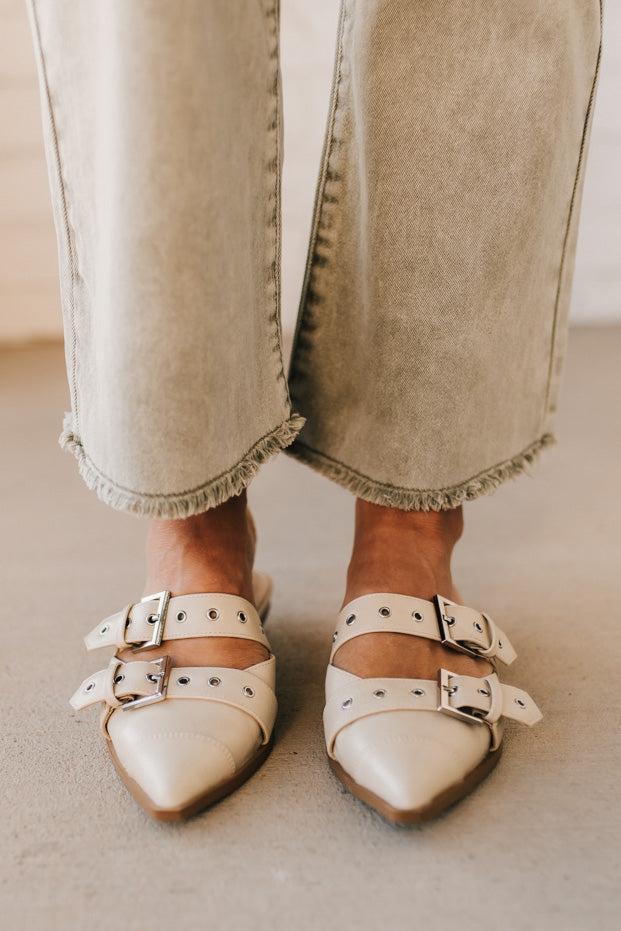 Sawyer Studded Pointed Toe Flats | Sand