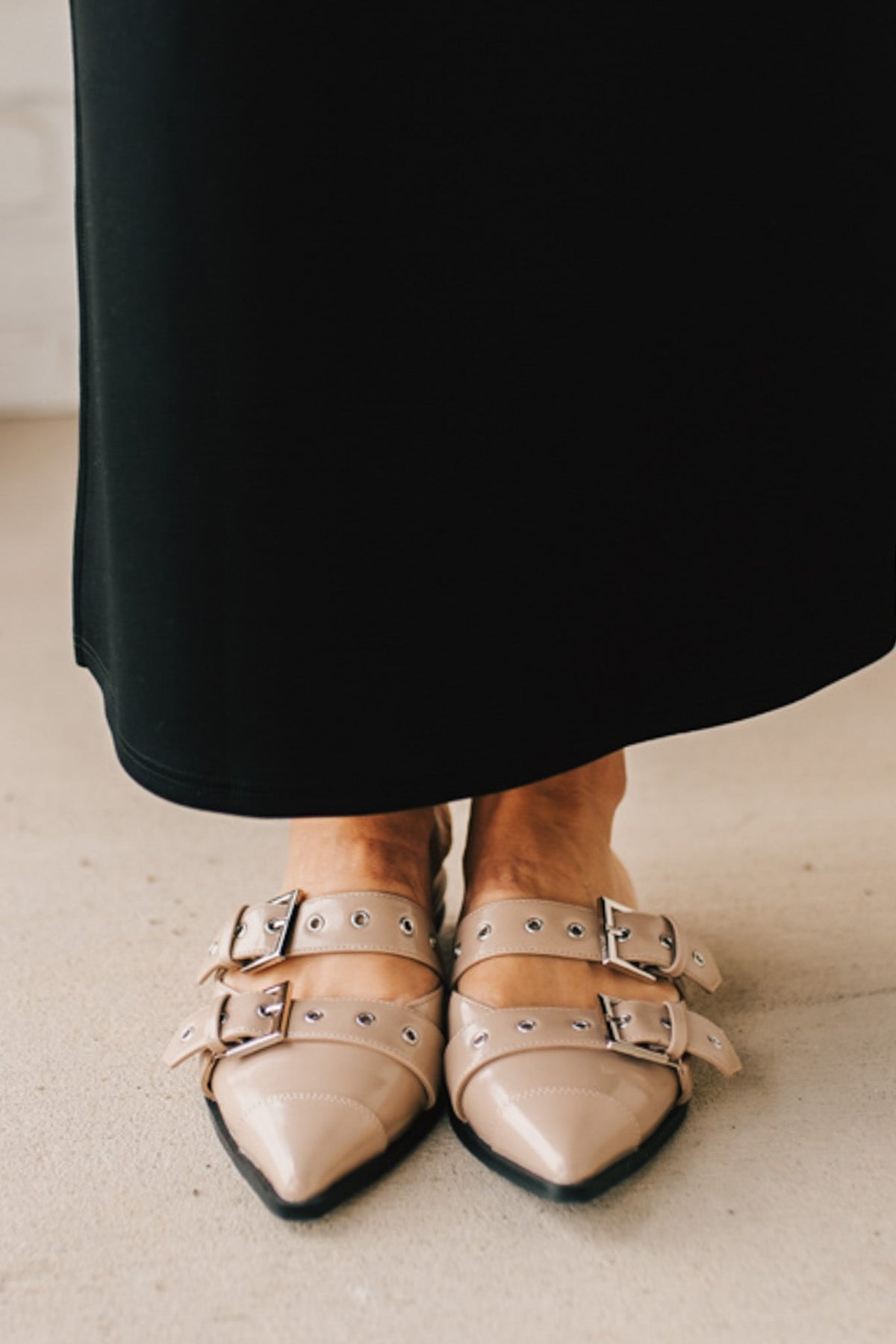 Sawyer Studded Pointed Toe Flats | Taupe