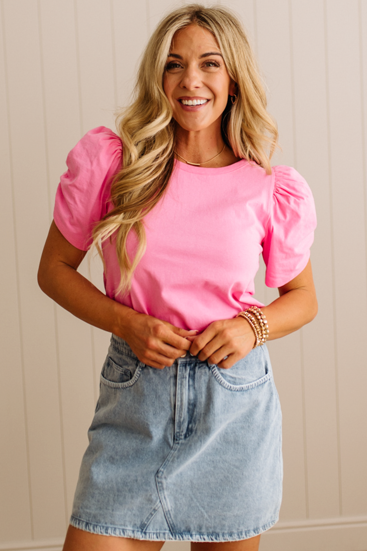 Scrunched Puff Sleeve Tee