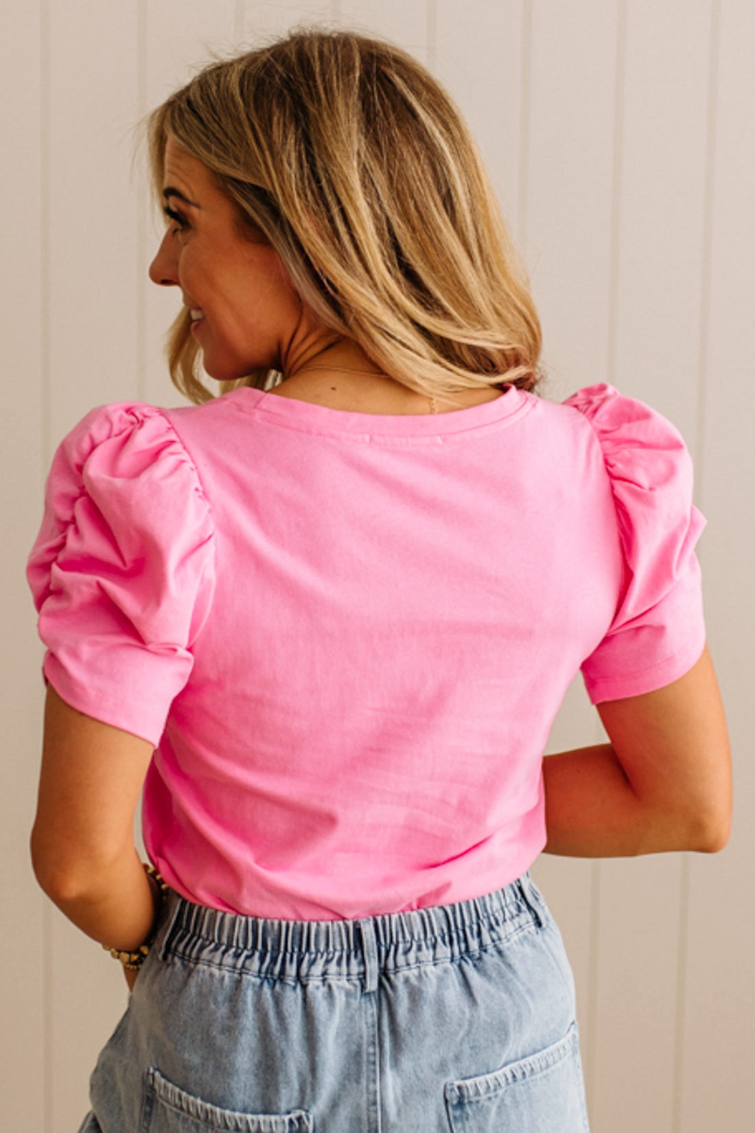Scrunched Puff Sleeve Tee