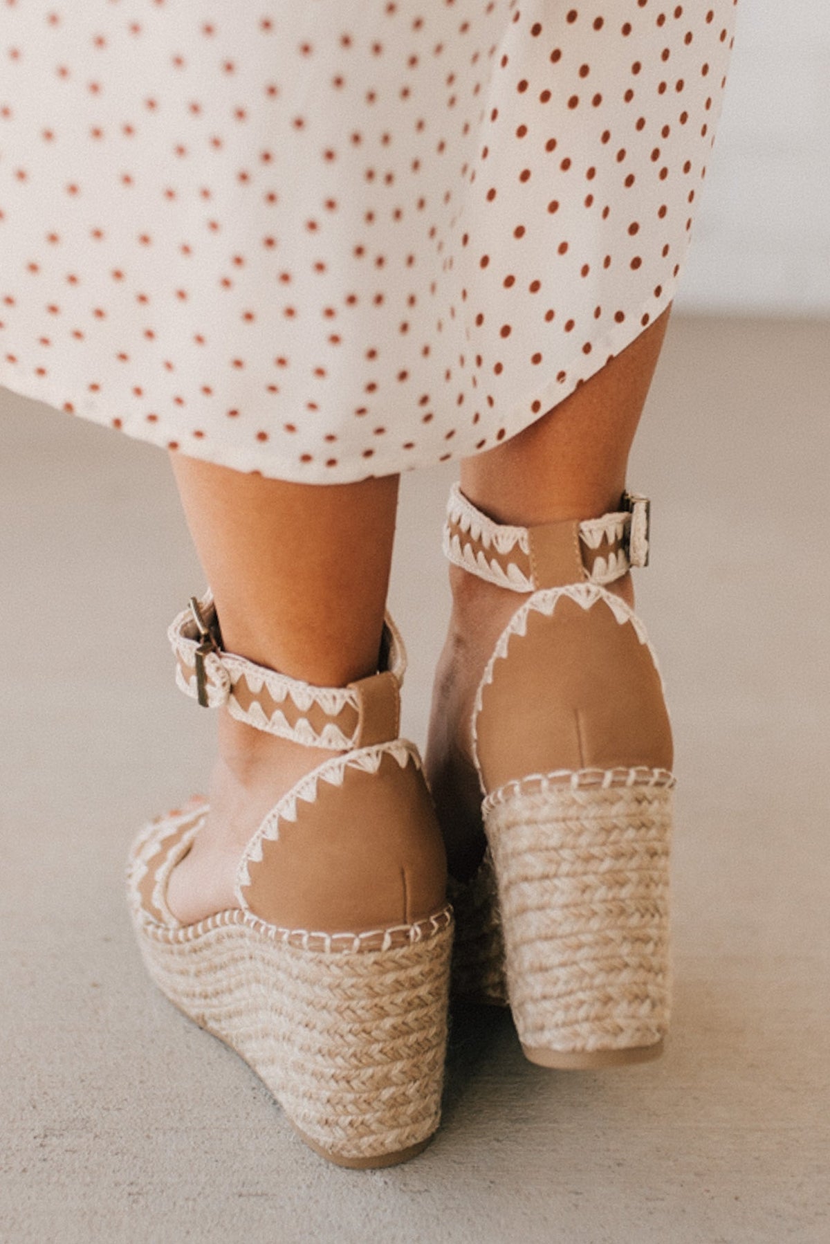 Shayla Embroidered Strap Wedges