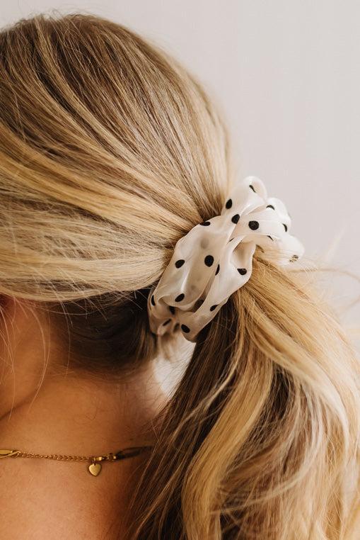 Sheer Polka Dot Scrunchie