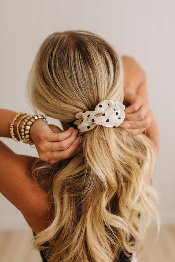 Sheer Polka Dot Scrunchie