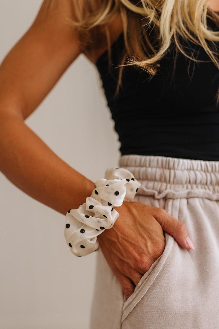 Sheer Polka Dot Scrunchie