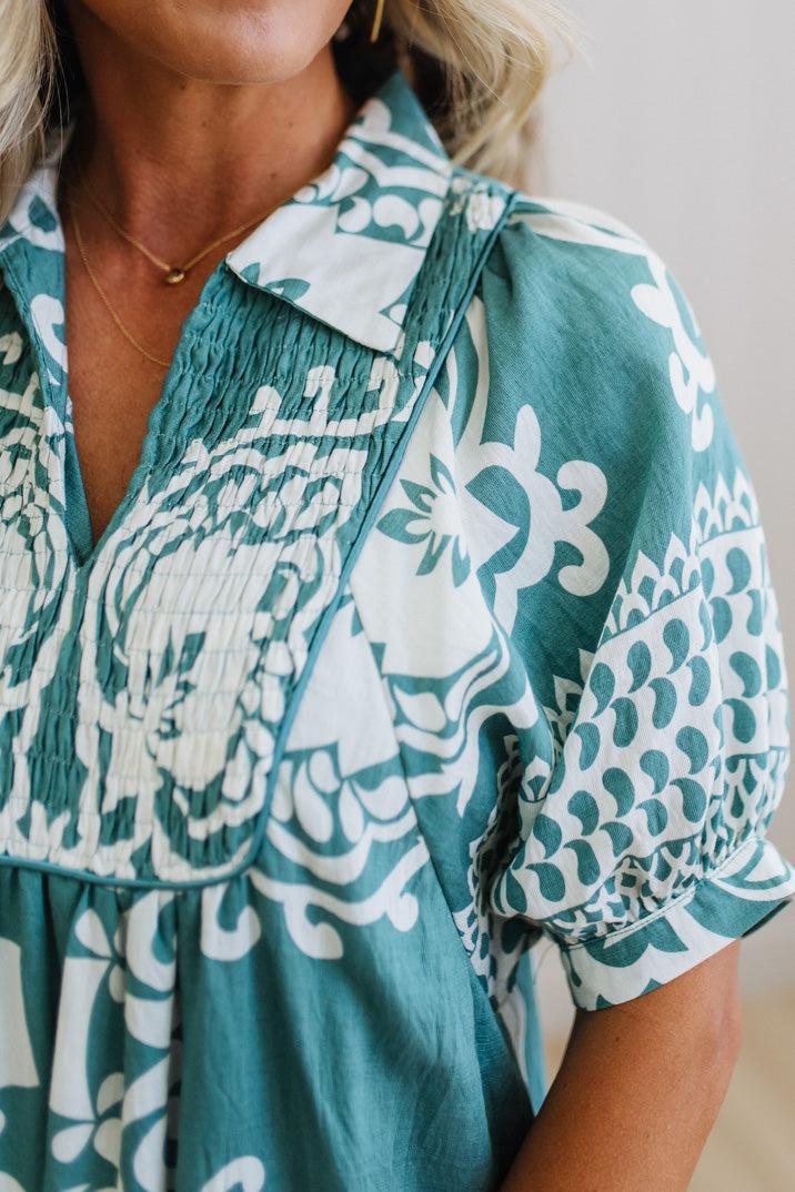 Shirley Printed Smocked Dress