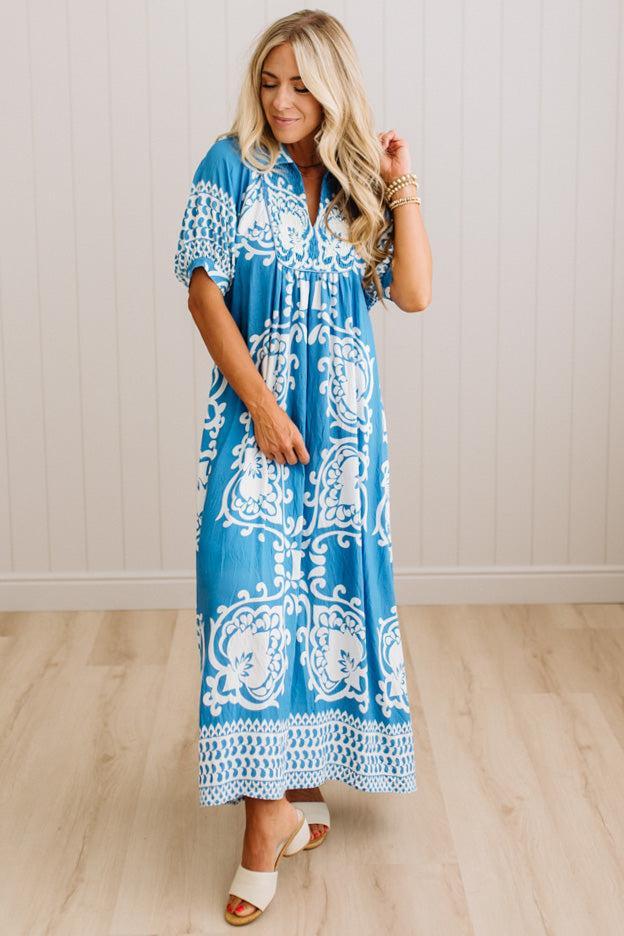 Shirley Printed Smocked Dress